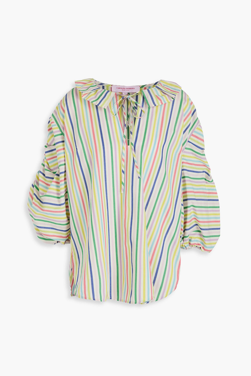 Carolina Herrera Striped Cotton Top In Multicolor