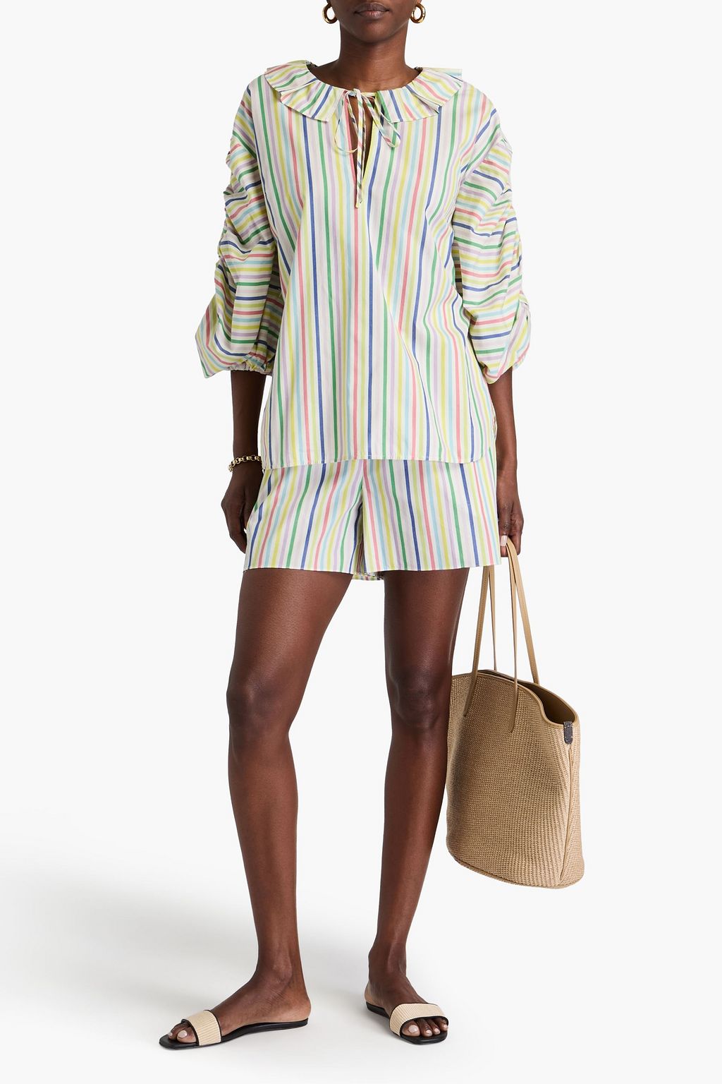 CAROLINA HERRERA Striped cotton top
