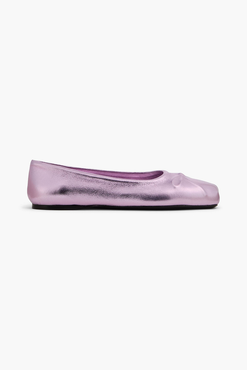 Marni Ballerinas Aus Metallic-leder In Fliederfarben