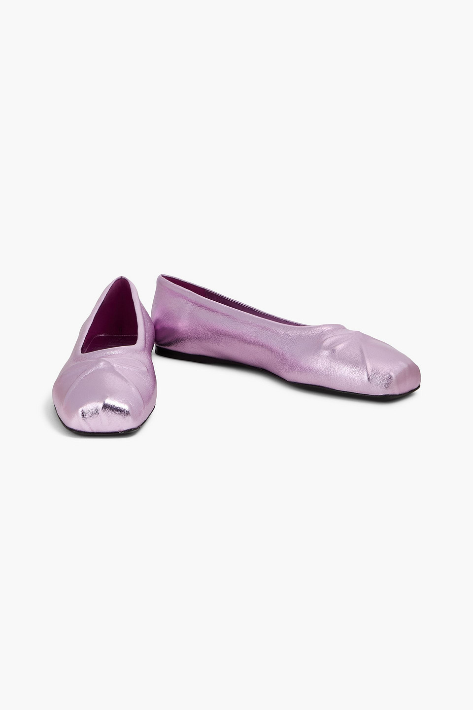 Marni Ballerinas Aus Metallic-leder In Fliederfarben