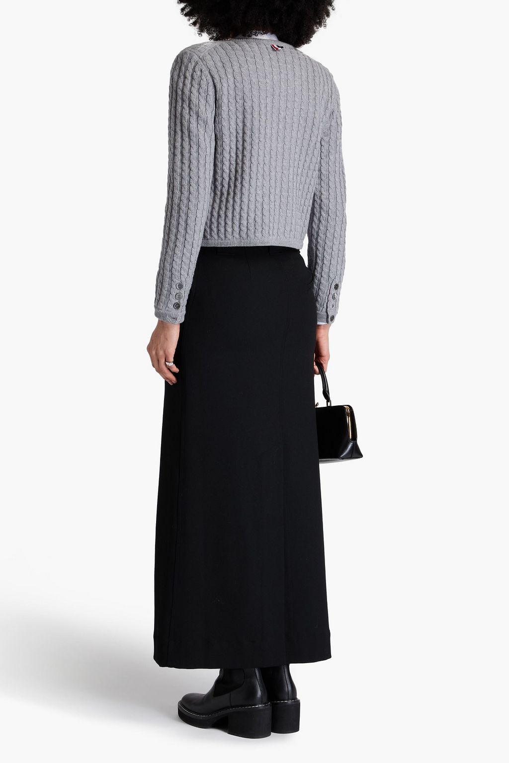 THOM BROWNE كارديغان من الصوف بحبكة مجدولة