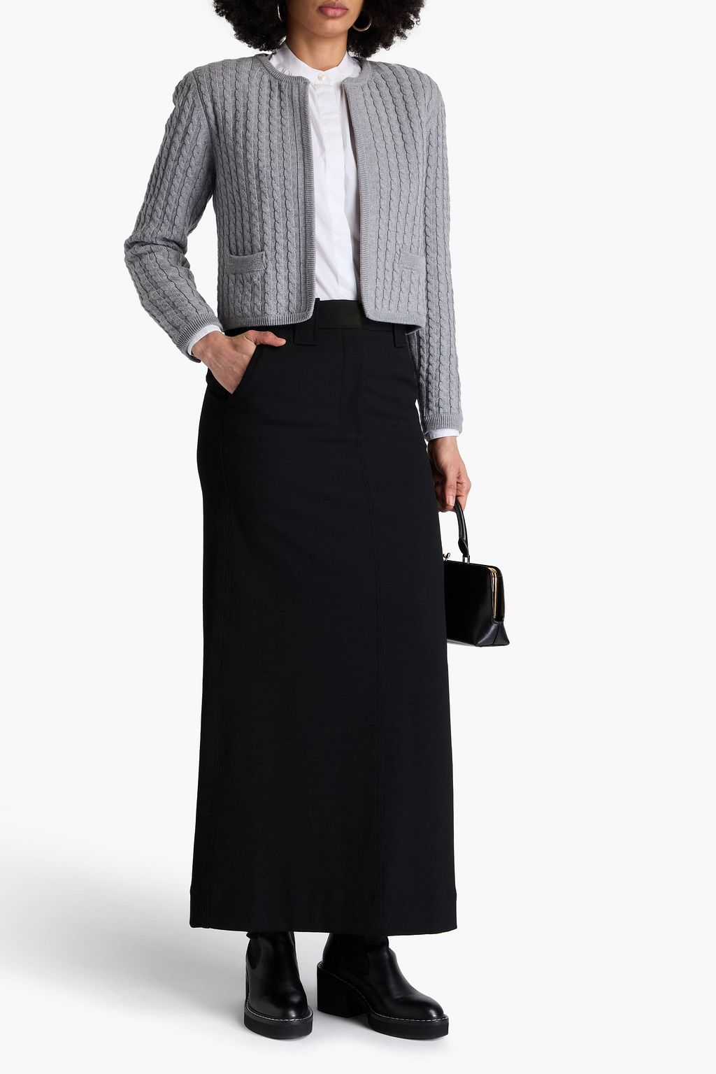 THOM BROWNE كارديغان من الصوف بحبكة مجدولة
