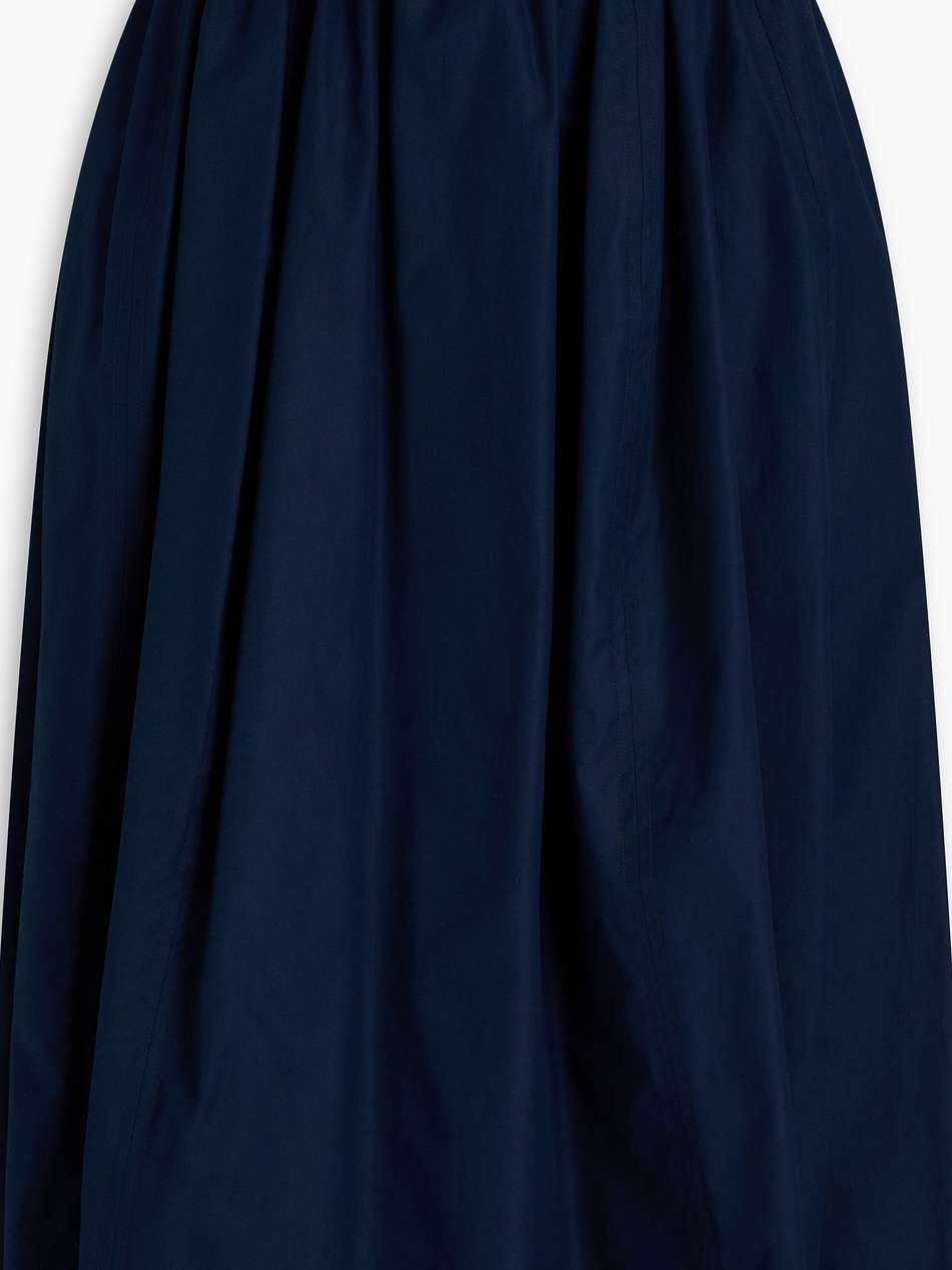 gathered cotton-poplin midi skirt