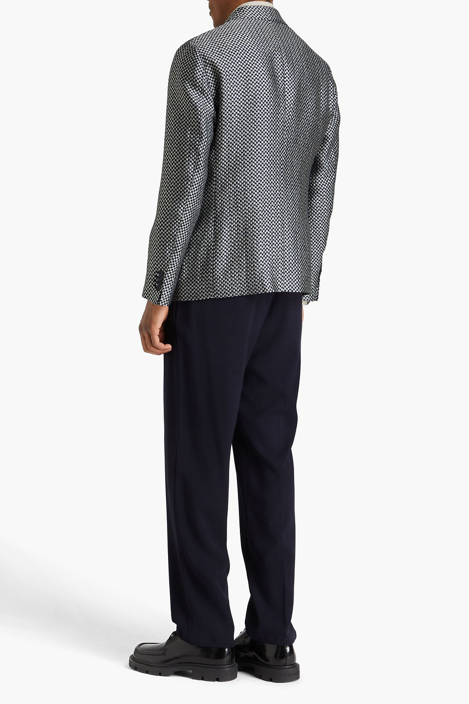 GIORGIO ARMANI GINGHAM JACQUARD BLAZER