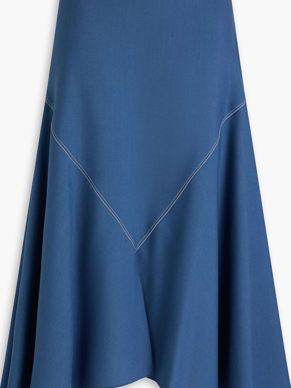 embroidered wool midi skirt