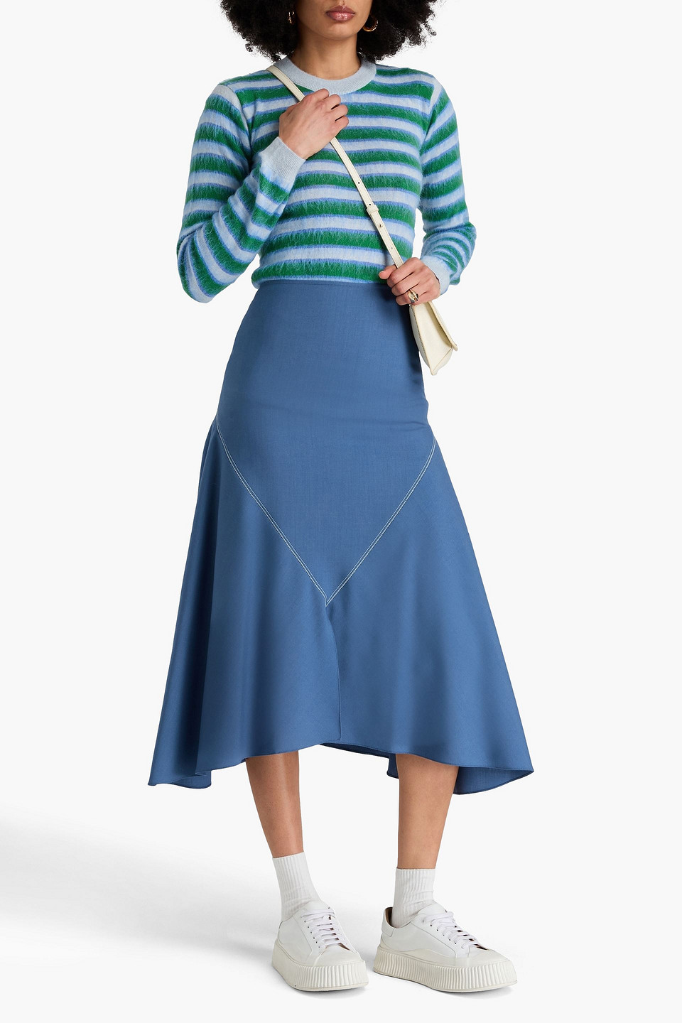 Marni Midirock Aus Wolle In Schieferblau