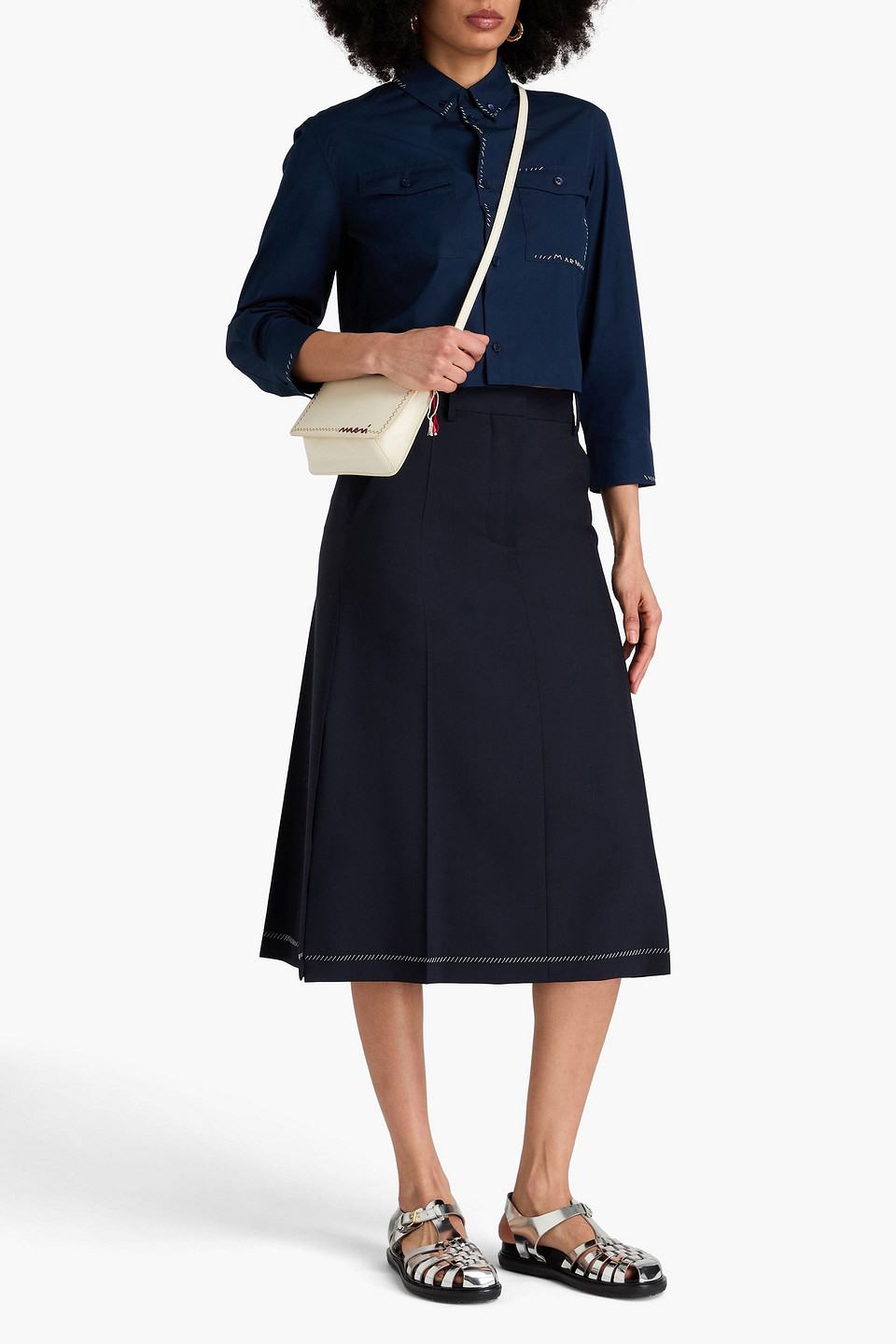 Marni Midirock Aus Wolle In Marineblau