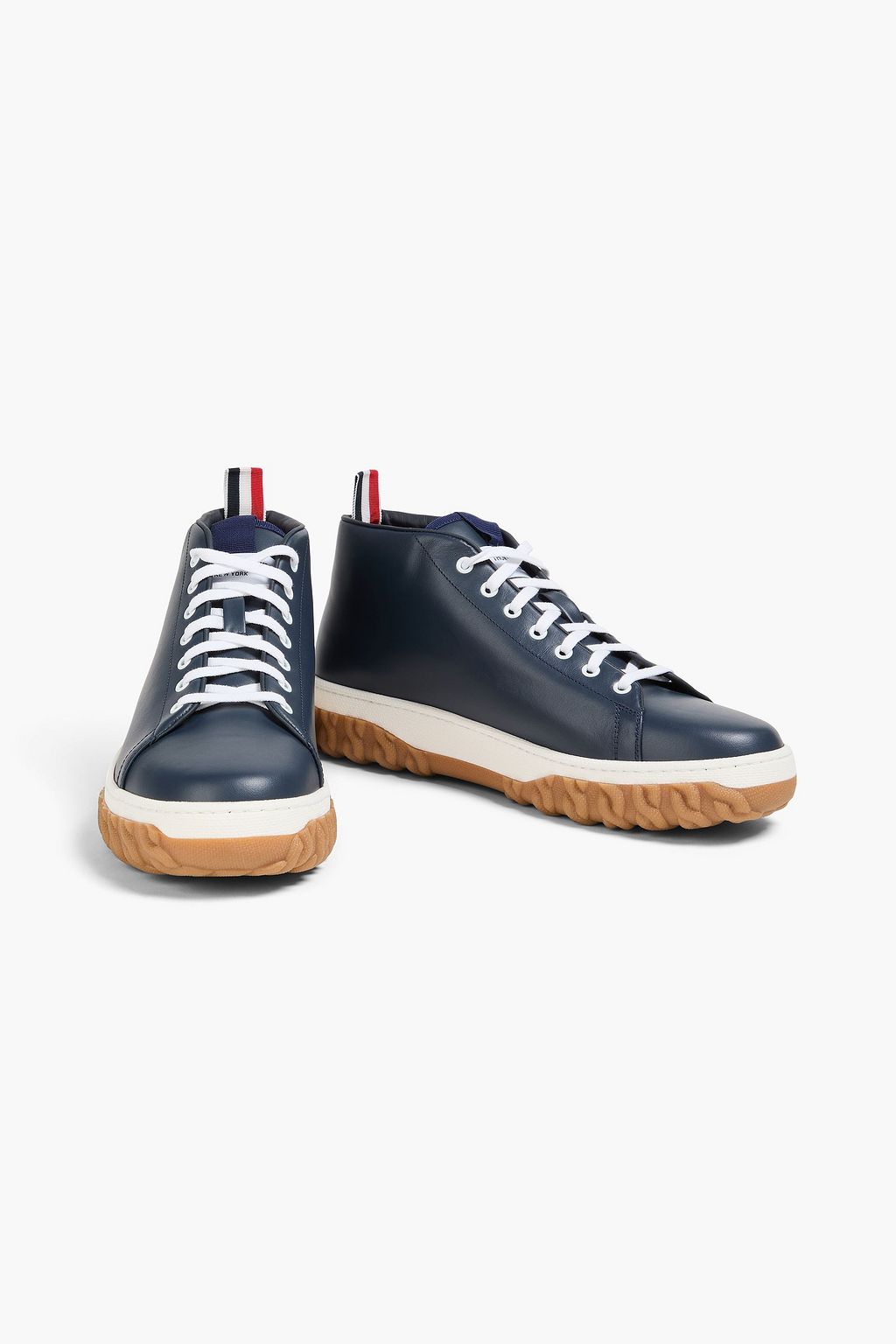 THOM BROWNE حذاء سنيكرز بطول فوق الكاحل من الجلد