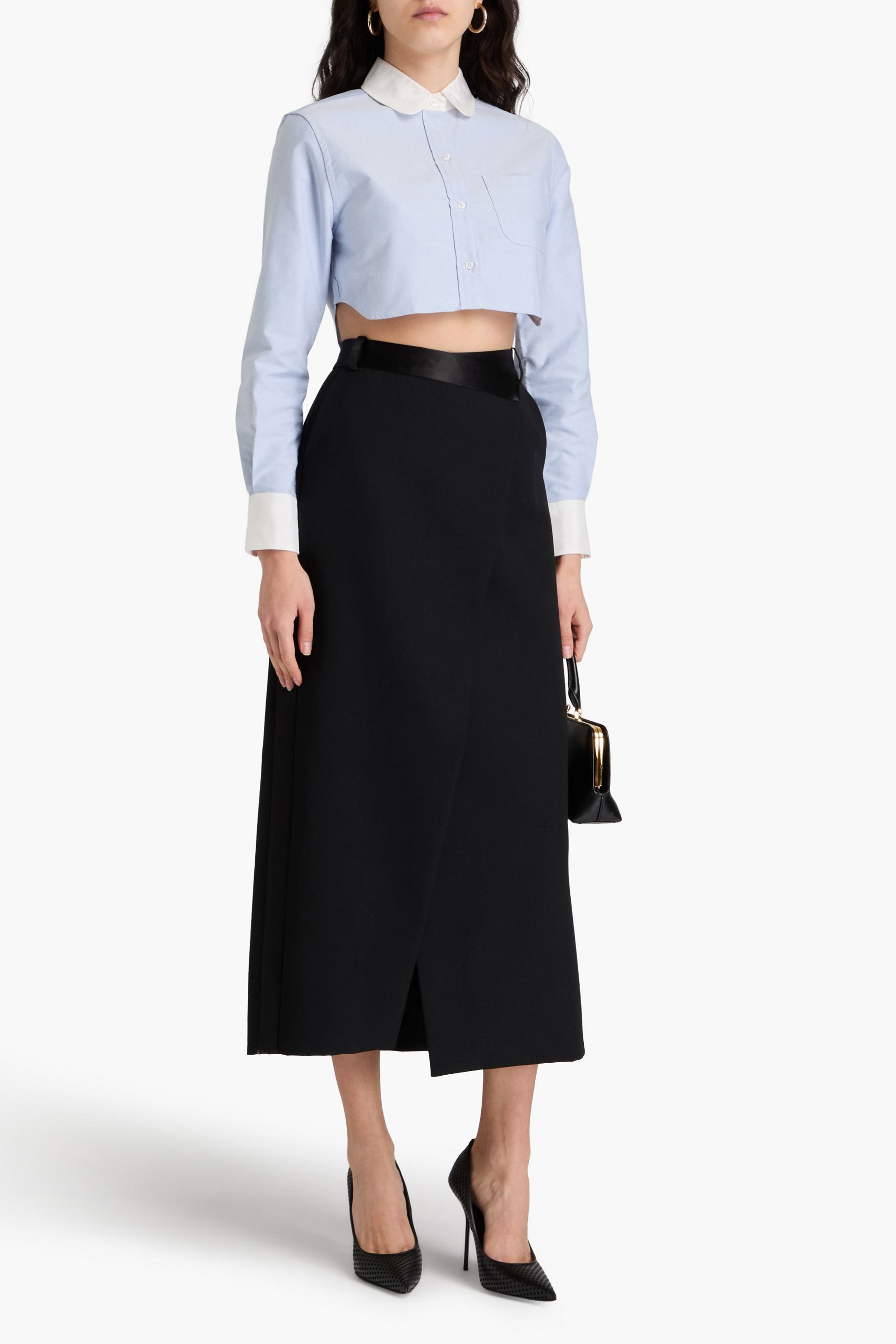 Thom Browne Cropped cotton Oxford shirt