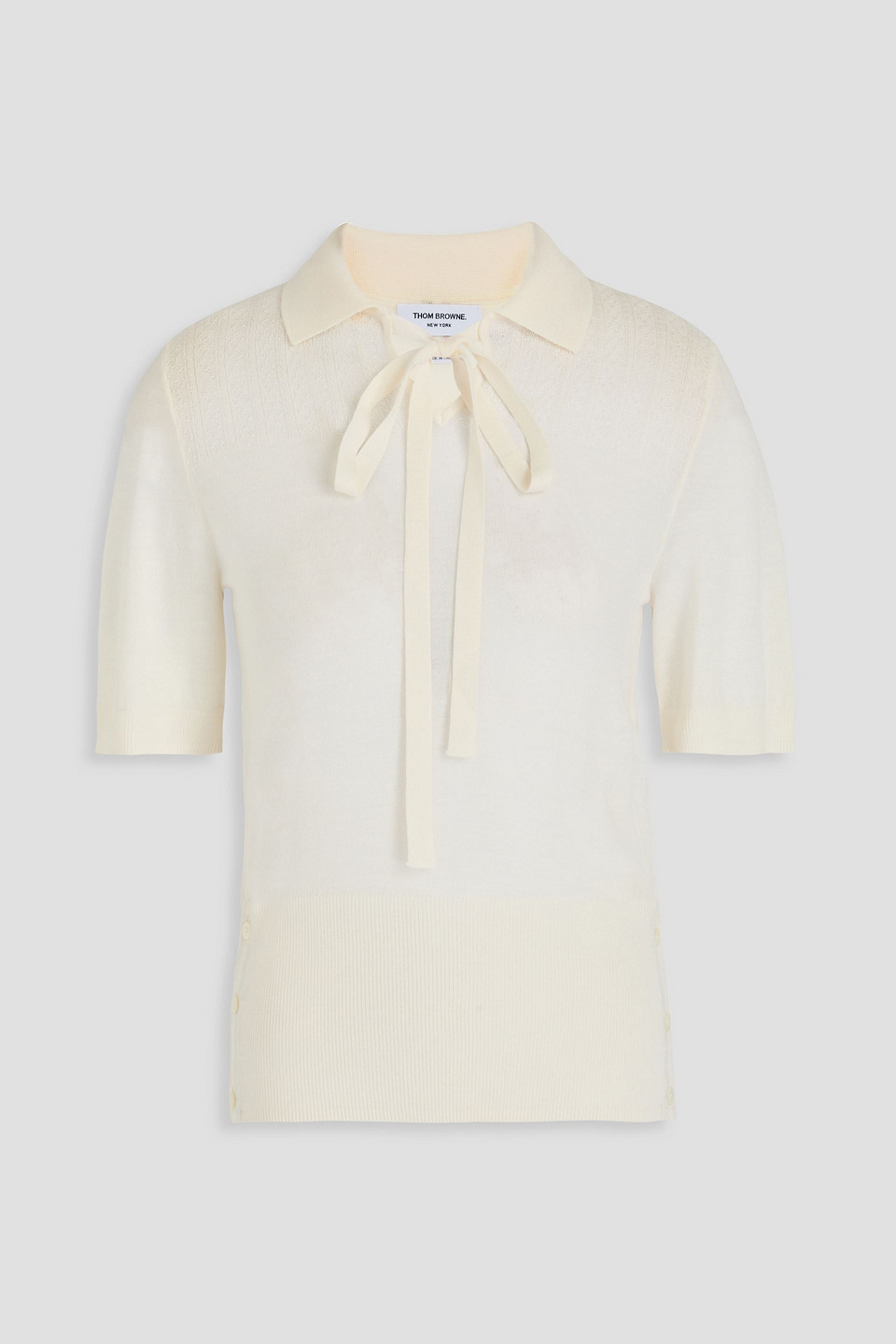 Thom Browne Poloshirt Aus Wolle In Creme
