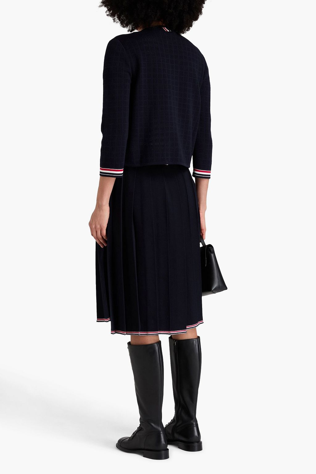 THOM BROWNE كارديغان من القطن بحبكة بوانتيل