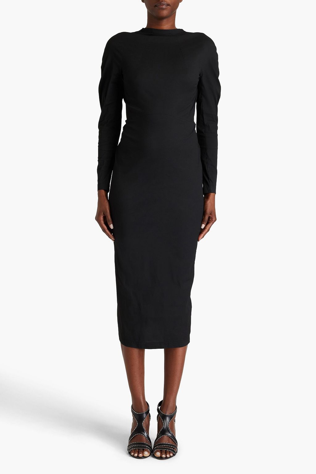 ALAÏA Gathered taffeta midi dress