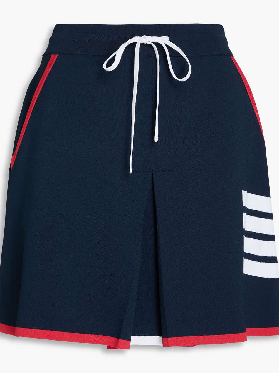 striped intarsia-knit mini skirt