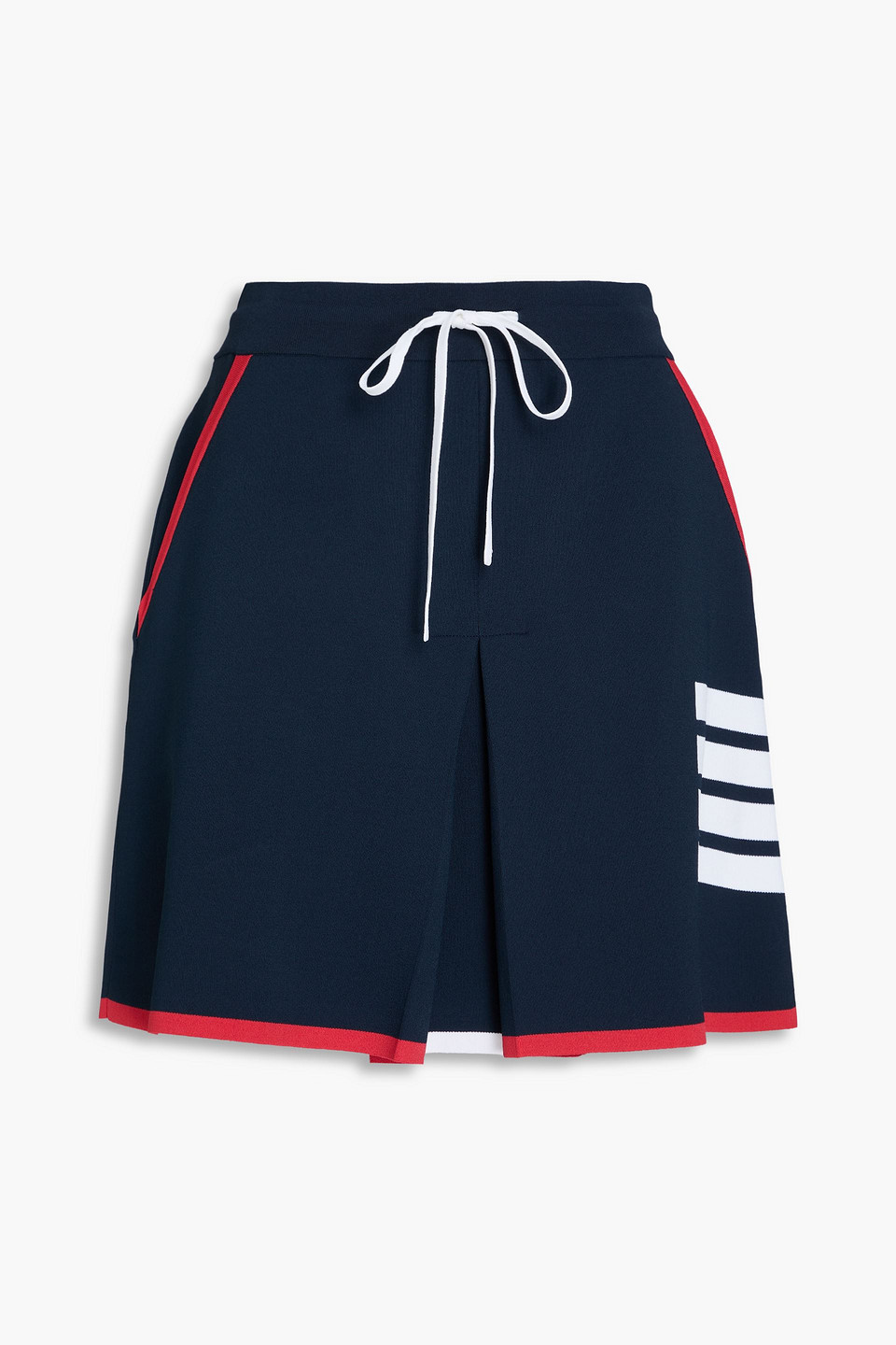 Striped intarsia-knit mini skirt