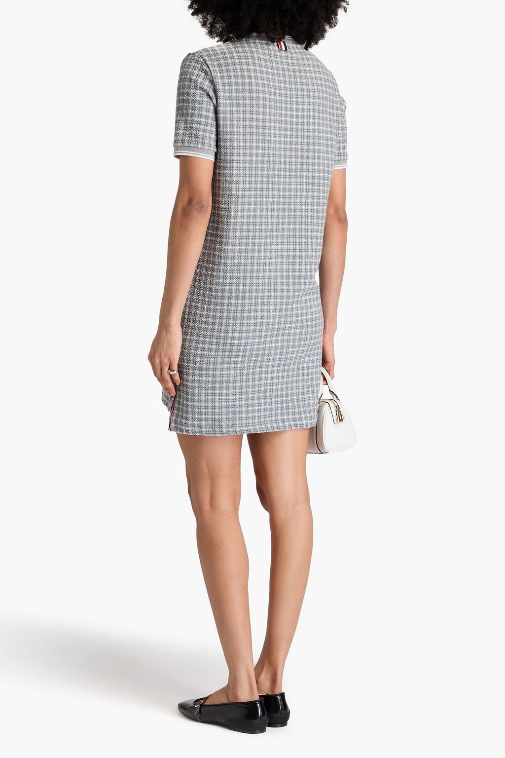 THOM BROWNE Checked cotton-blend tweed mini dress