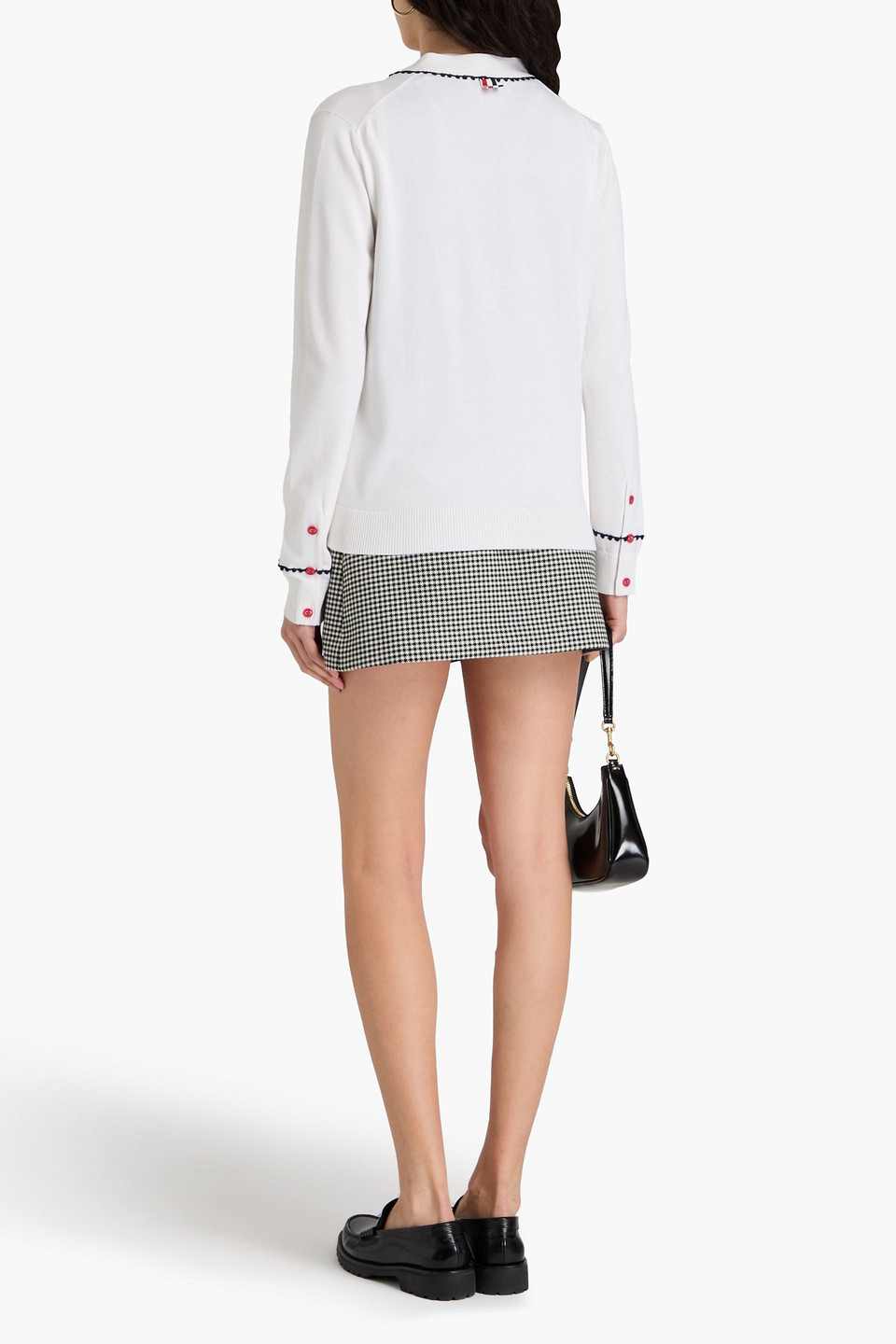 Thom Browne Silk And Cotton-blend Cardigan In White