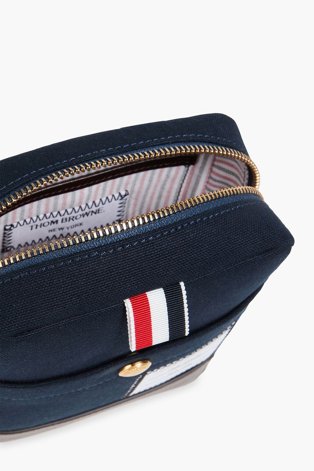 THOM BROWNE حقيبة ماسنجر مصنوعة من الكنفا