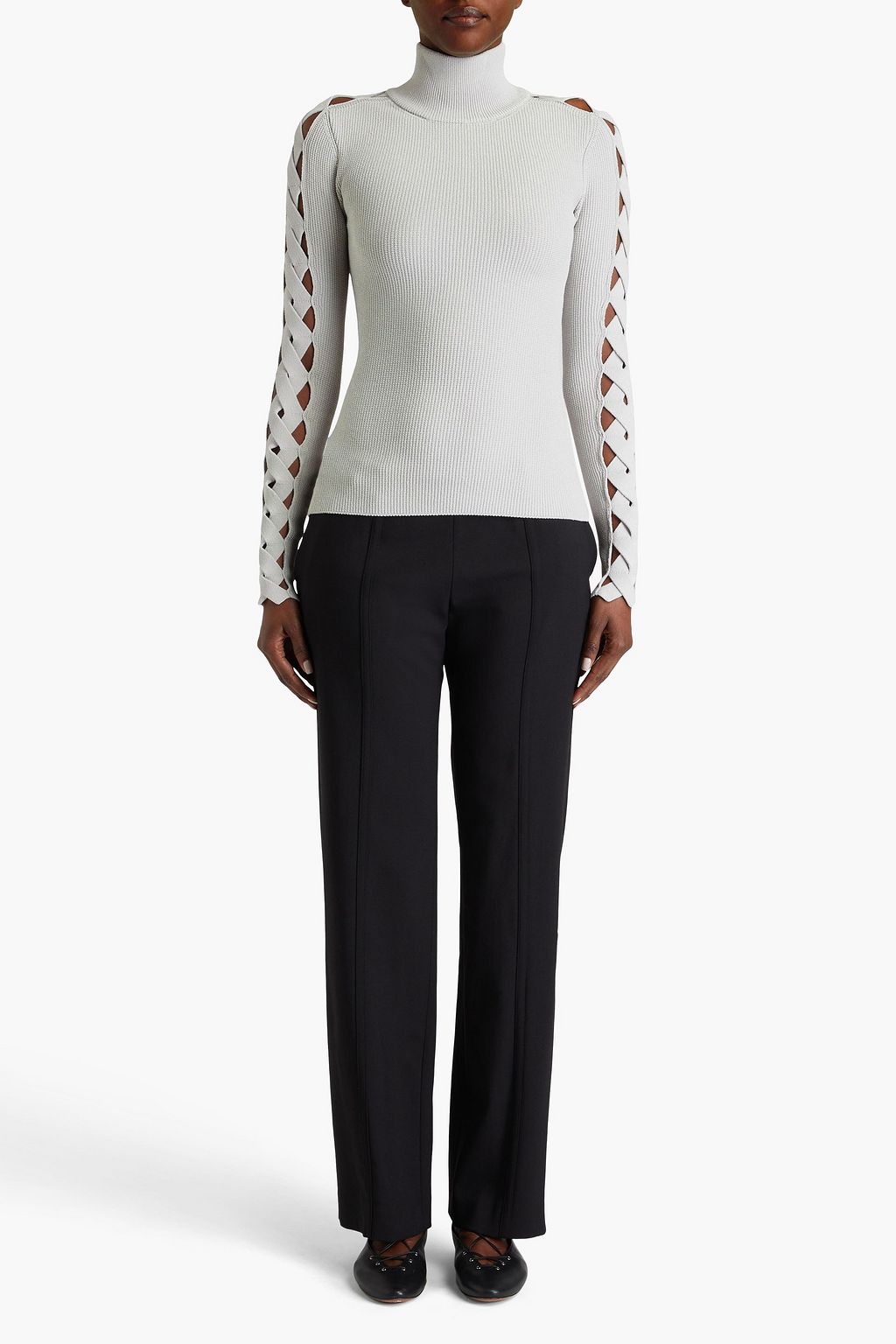 ALAÏA Waffle-knit turtleneck sweater