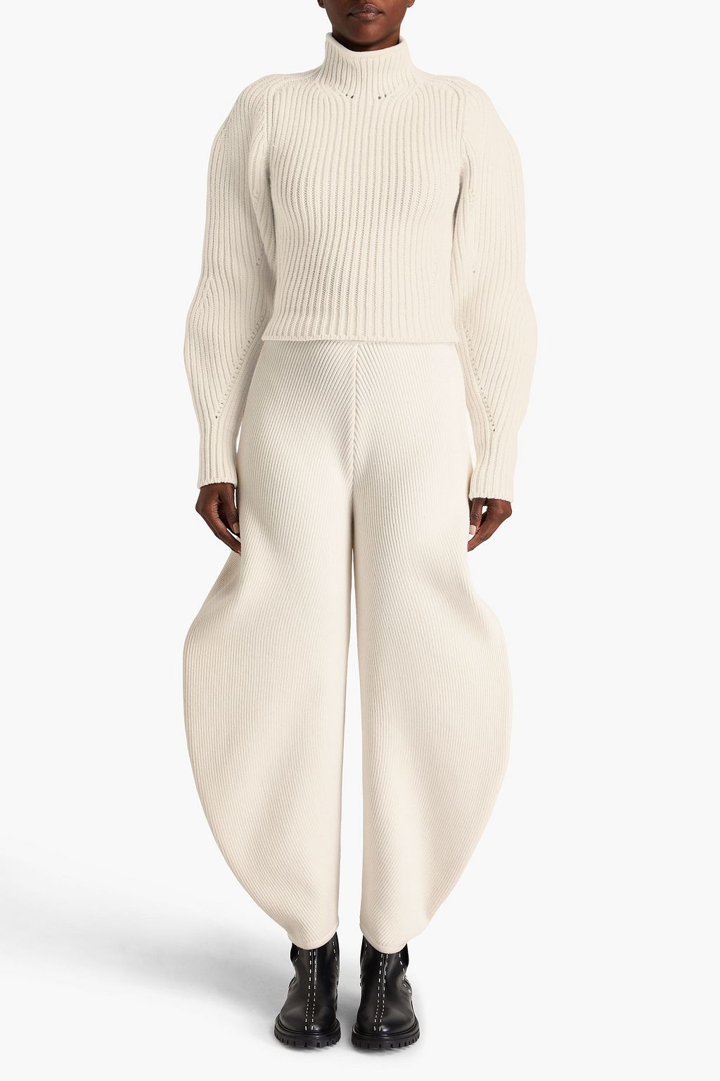 ALAÏA Ribbed wool-blend turtleneck sweater