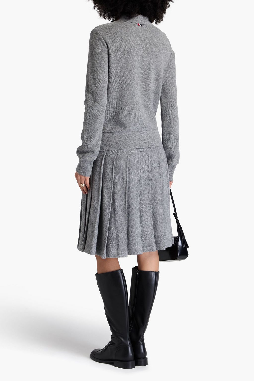 THOM BROWNE Cashmere-piqué polo sweater