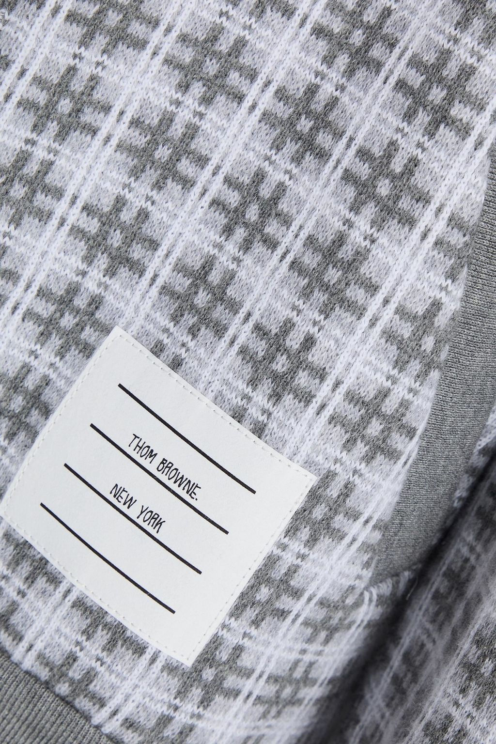 THOM BROWNE Checked jacquard-knit cotton cardigan