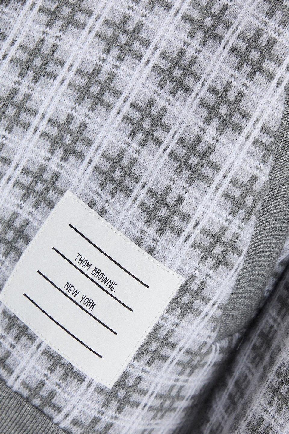 Thom Browne Checked Jacquard-knit Cotton Cardigan In Light Gray