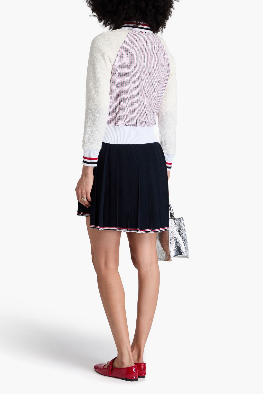 THOM BROWNE Cotton-blend tweed bomber jacket