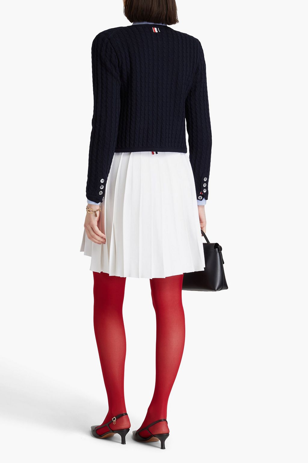 THOM BROWNE Cable-knit wool cardigan