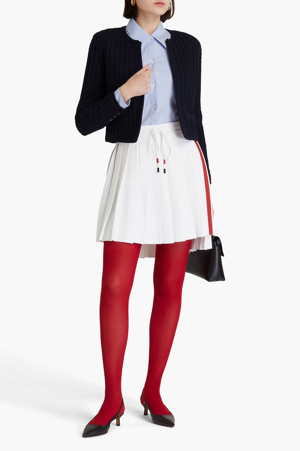THOM BROWNE Cable-knit wool cardigan