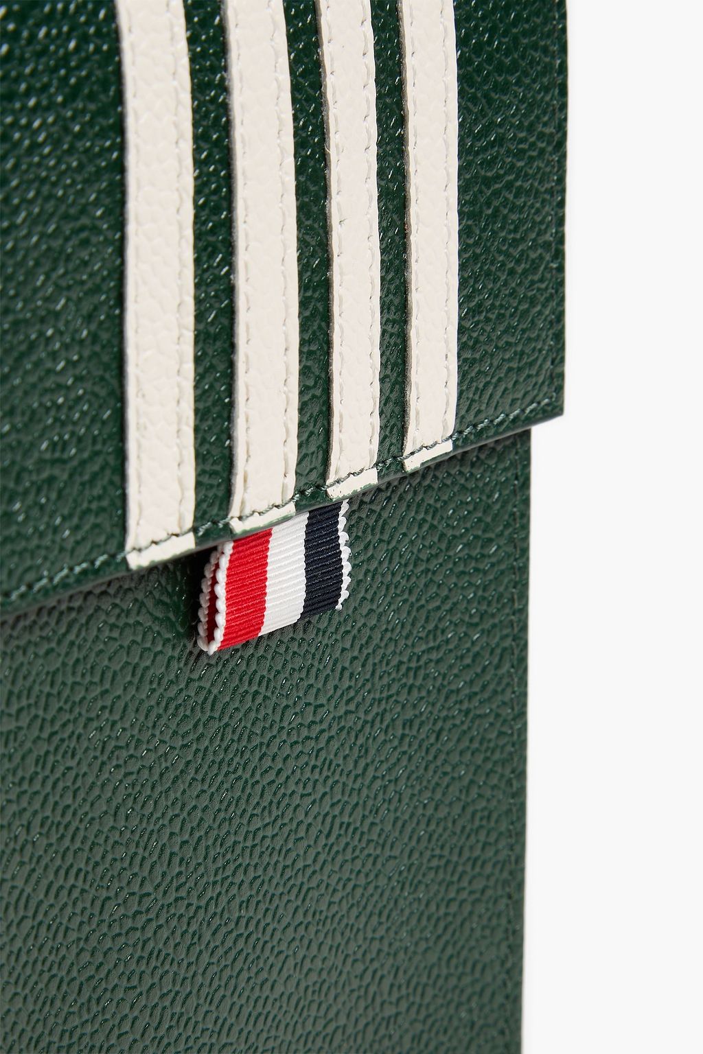THOM BROWNE Pebbled-leather phone pouch