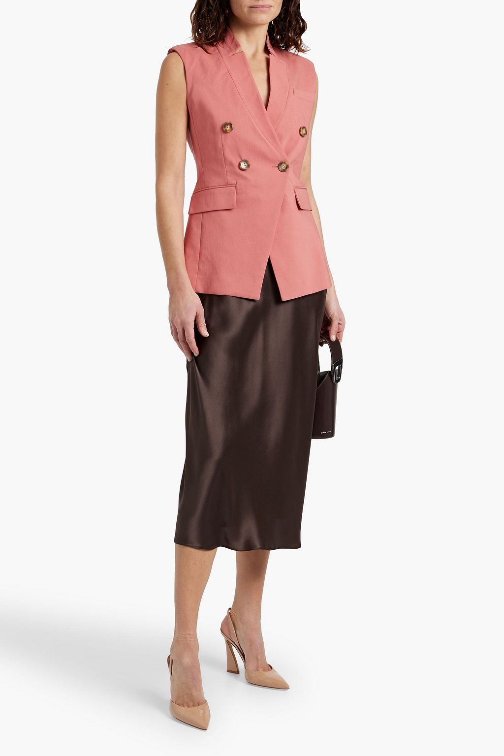 VERONICA BEARD Amika double-breasted modal-blend vest