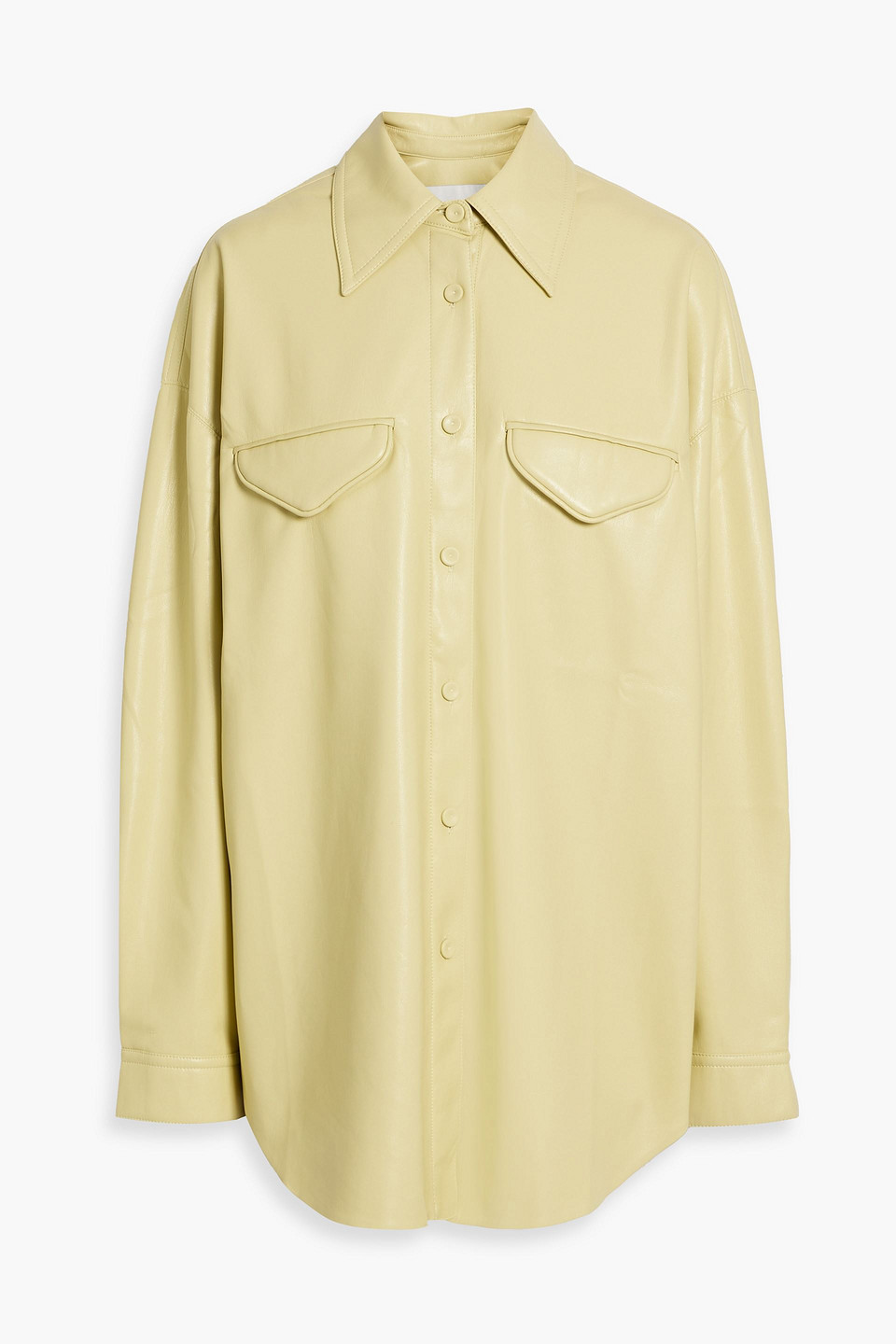 Nanushka Kaysa Faux-leather Shirt In Lime Green