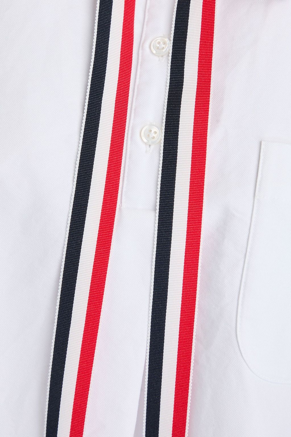 THOM BROWNE Pussy-bow cotton Oxford shirt