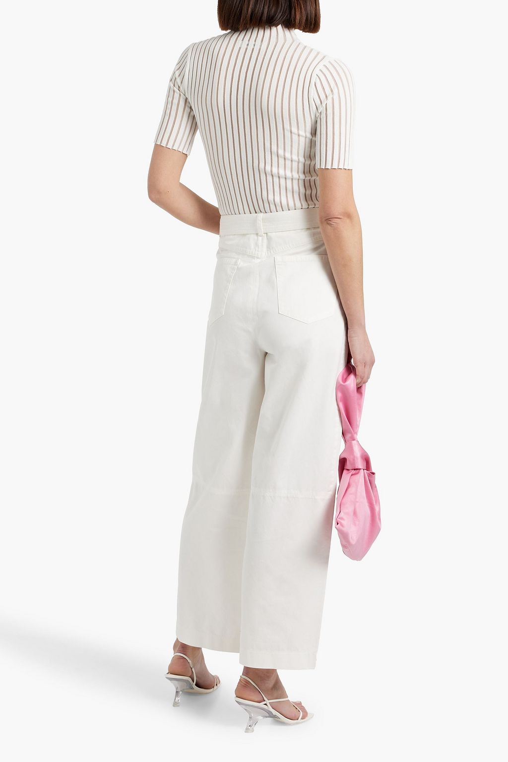 NANUSHKA Radia belted cotton-twill tapered pants