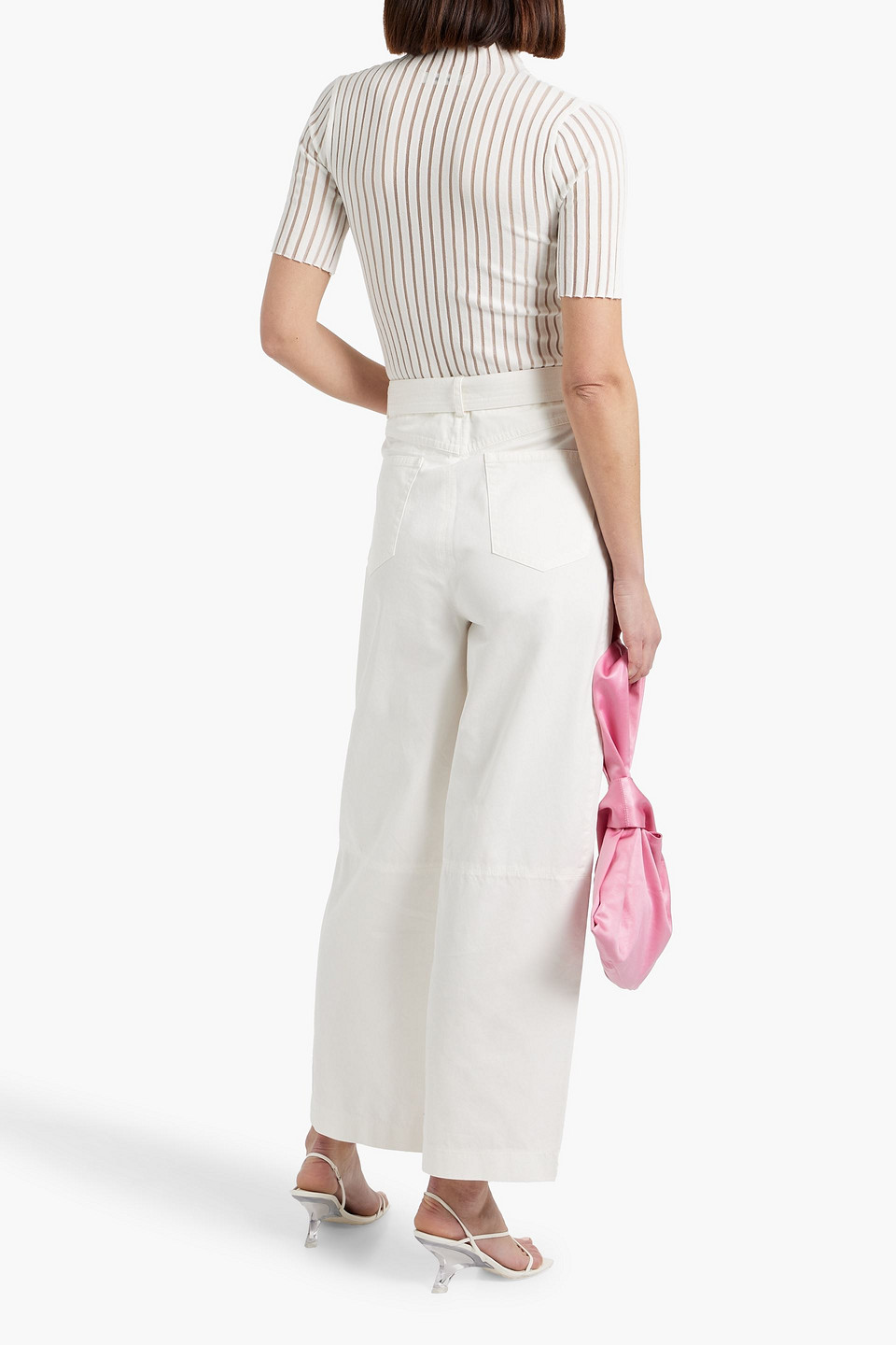 Nanushka Radia High-waisted Cotton Trousers In White