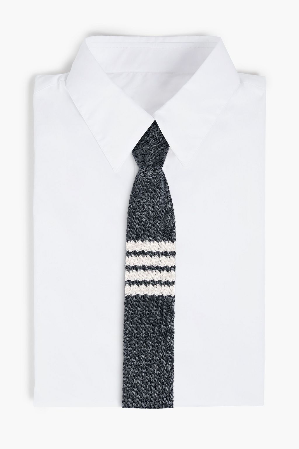 THOM BROWNE Pointelle-knit silk tie