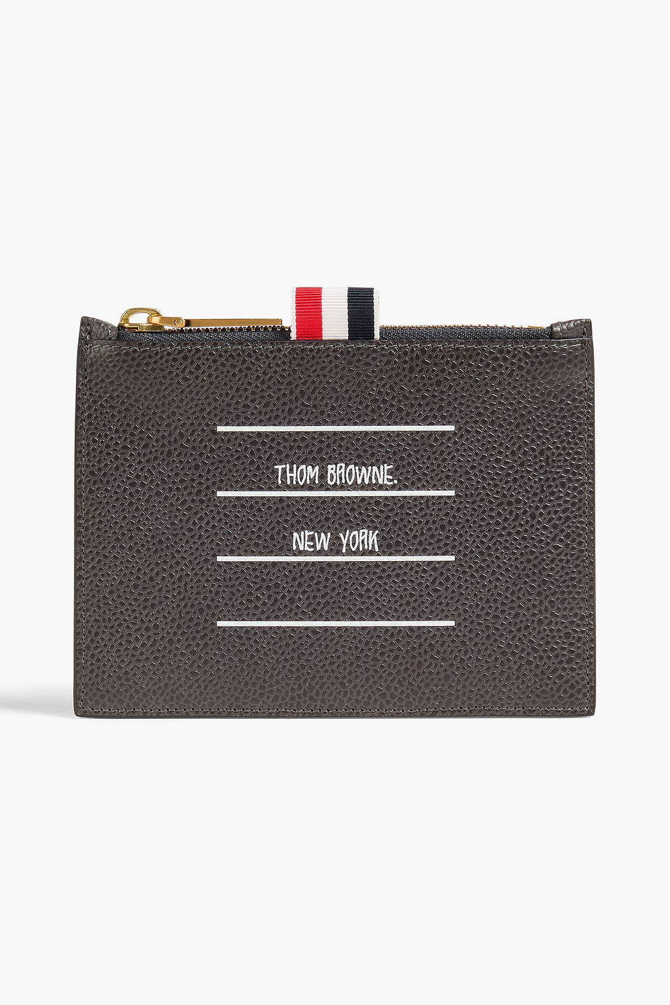 Thom Browne Pebbled-leather Coin Purse In Dark Gray