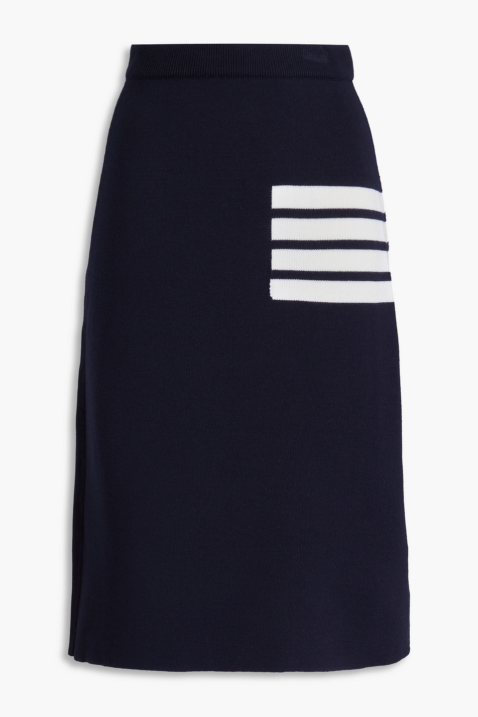 Thom Browne Striped Wool-blend Skirt In Navy