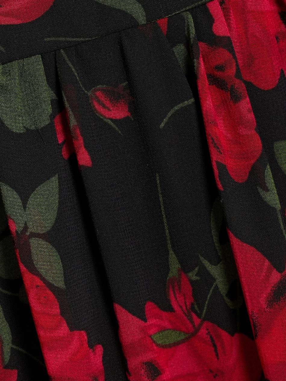ruffled floral-print chiffon maxi dress