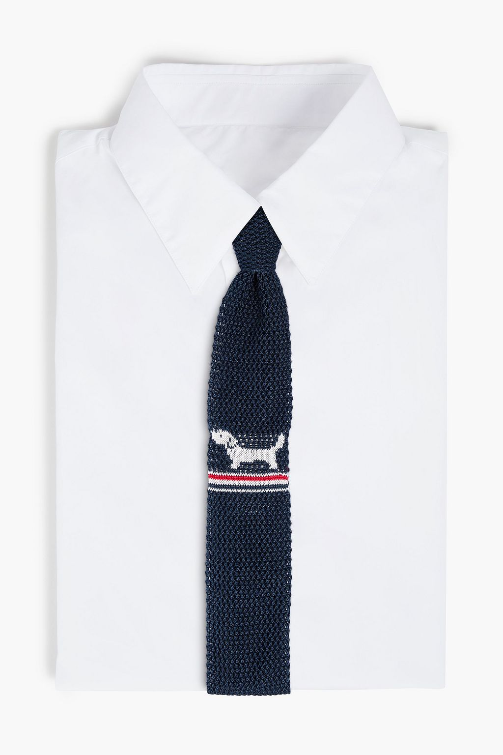 THOM BROWNE Pointelle-knit silk tie