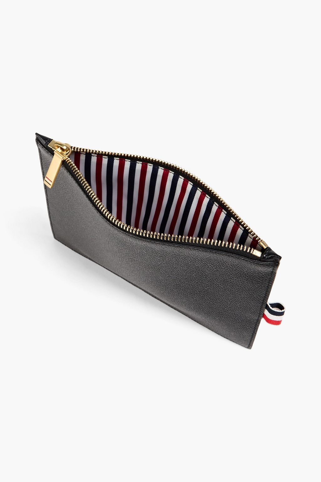 THOM BROWNE Pebbled-leather pouch