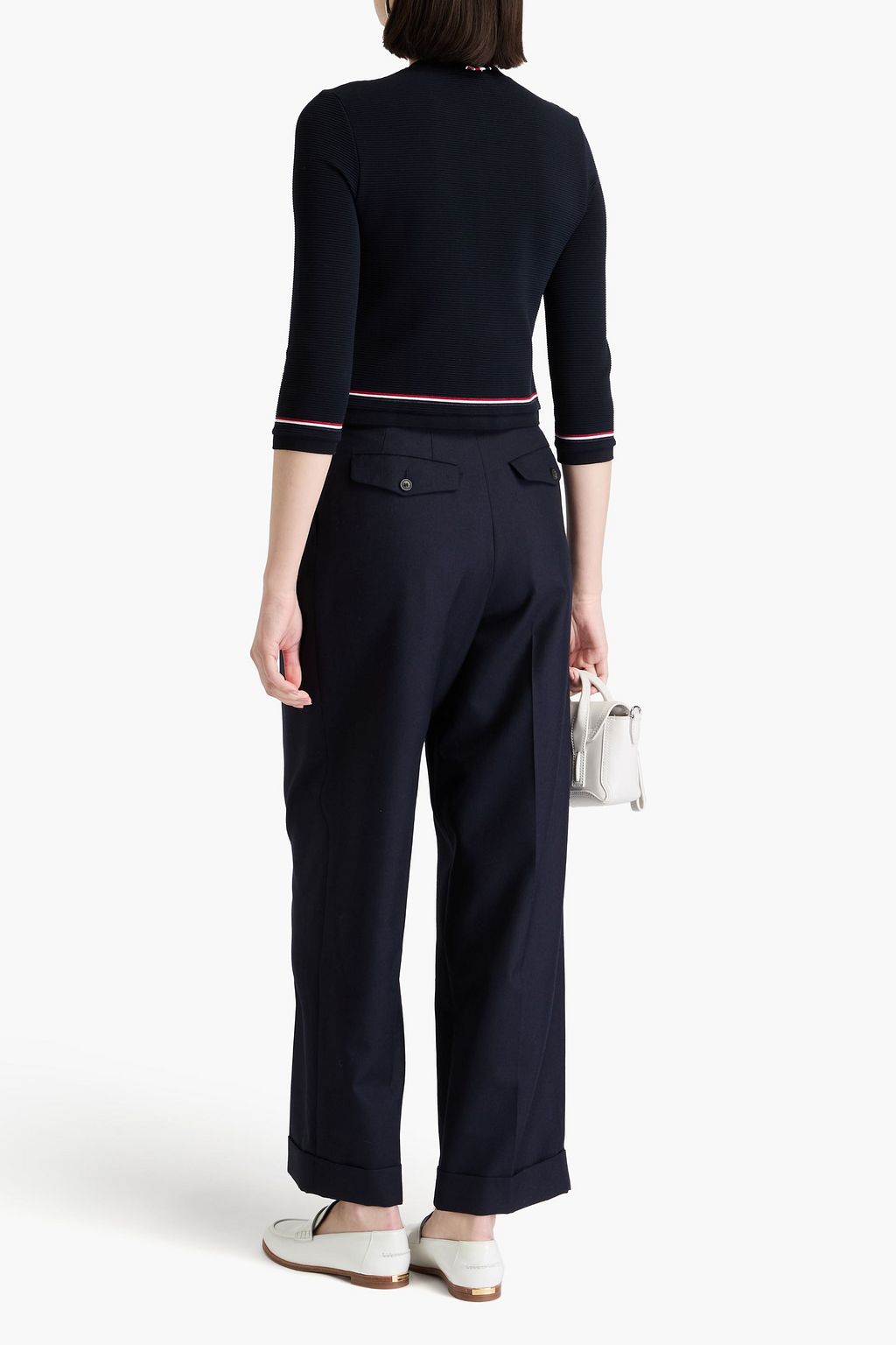 THOM BROWNE Ribbed cotton cardigan