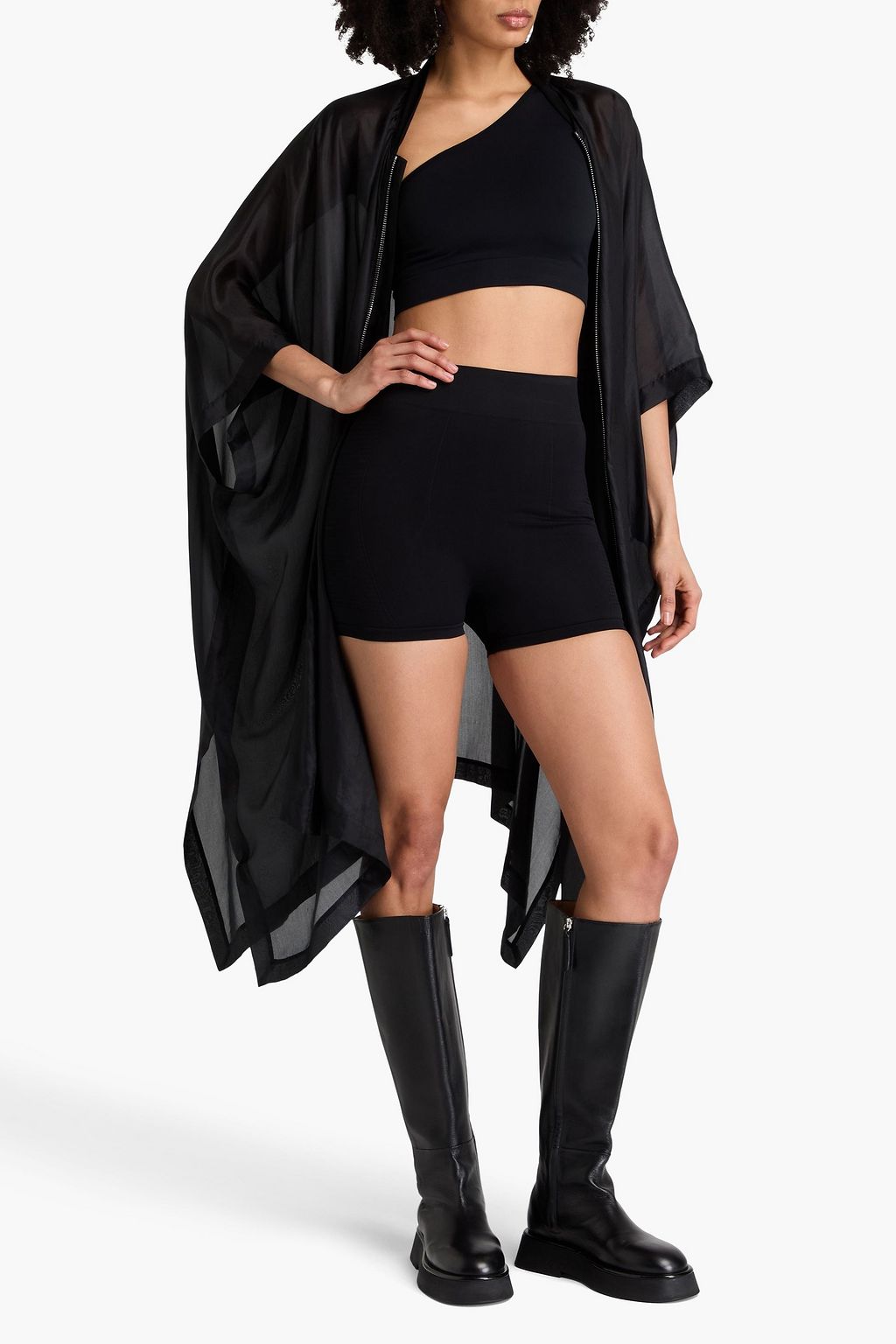 RICK OWENS شورت من الجيرسي المطاطي