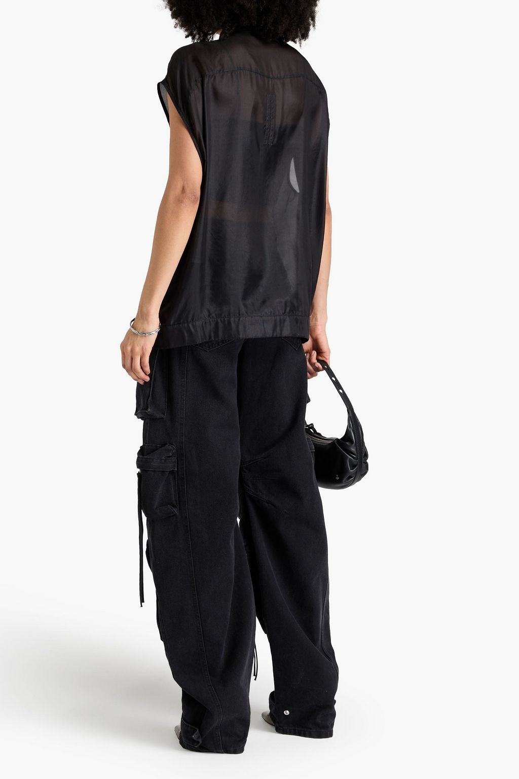 RICK OWENS قميص من حرير فوال
