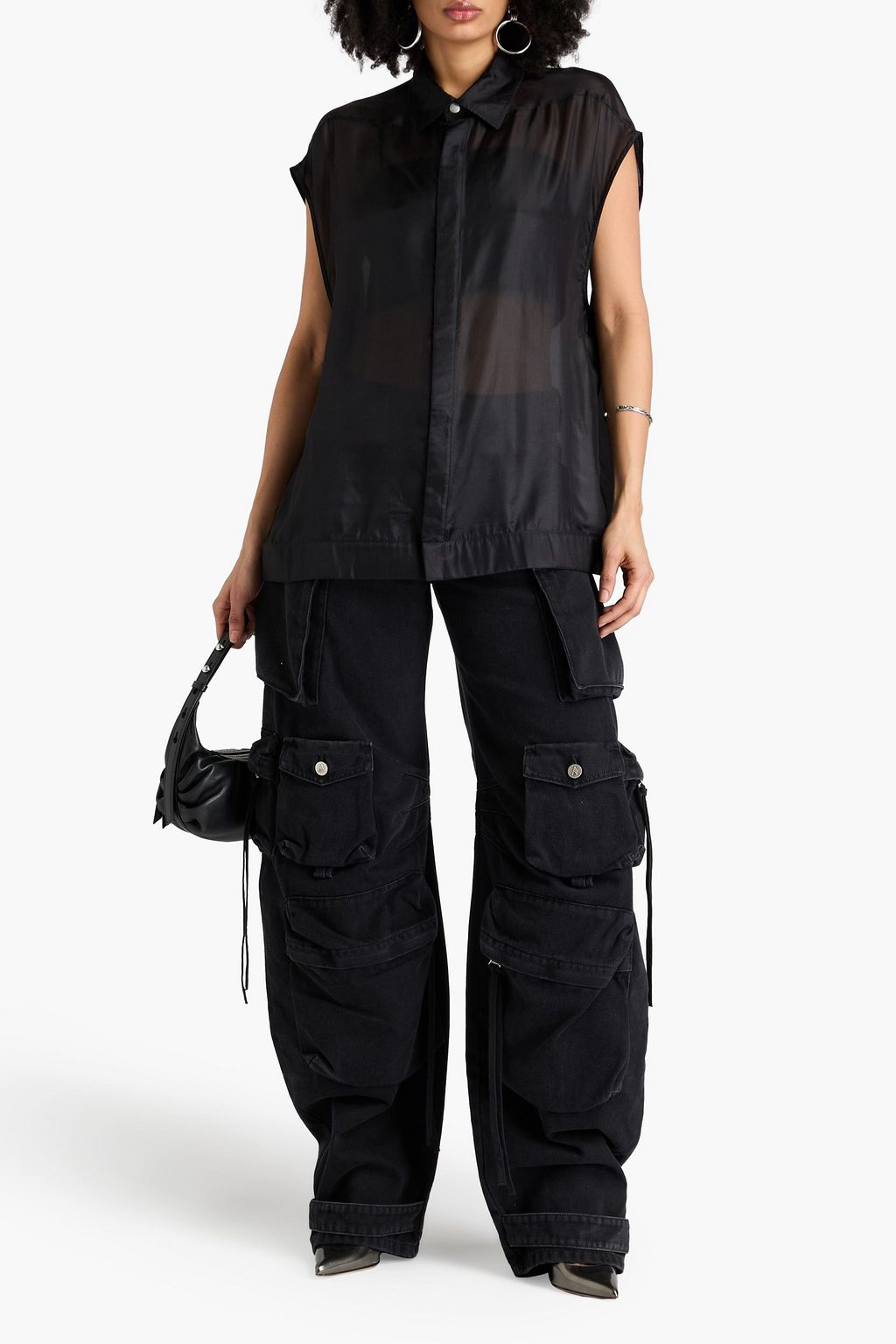 RICK OWENS قميص من حرير فوال
