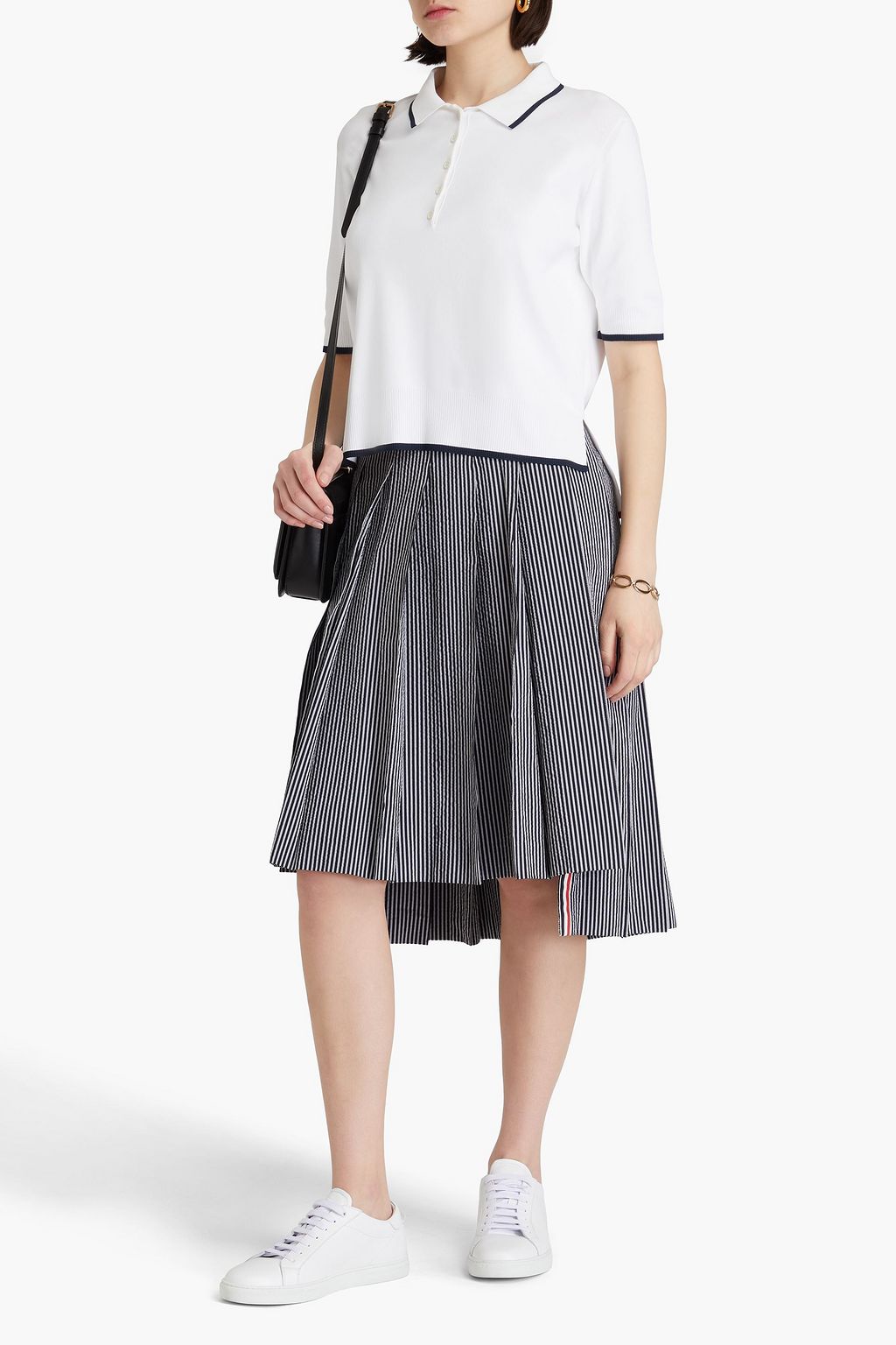 THOM BROWNE قميص بولو من نسيج محبوك