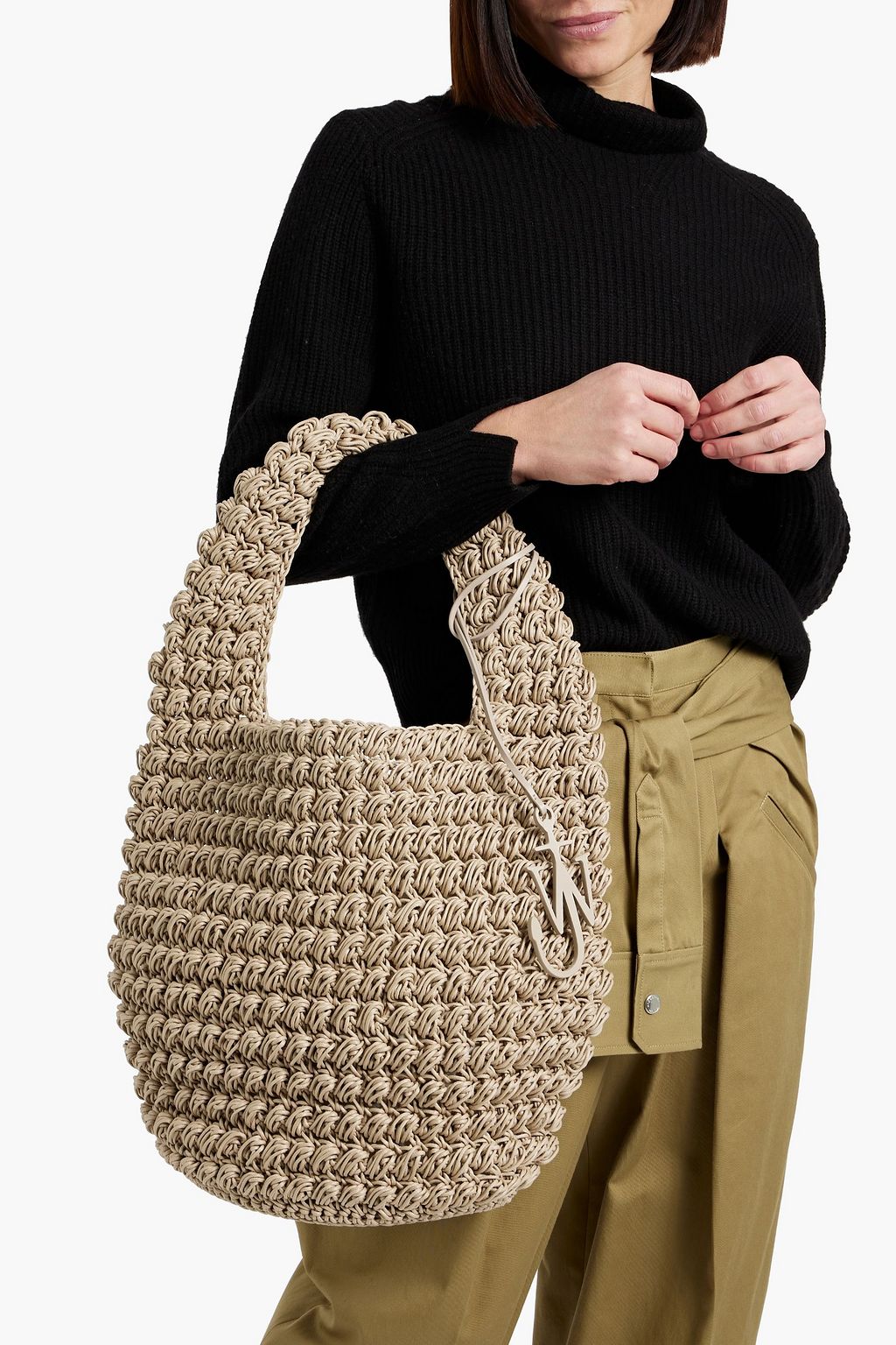 JW ANDERSON Popcorn crocheted cotton-blend tote