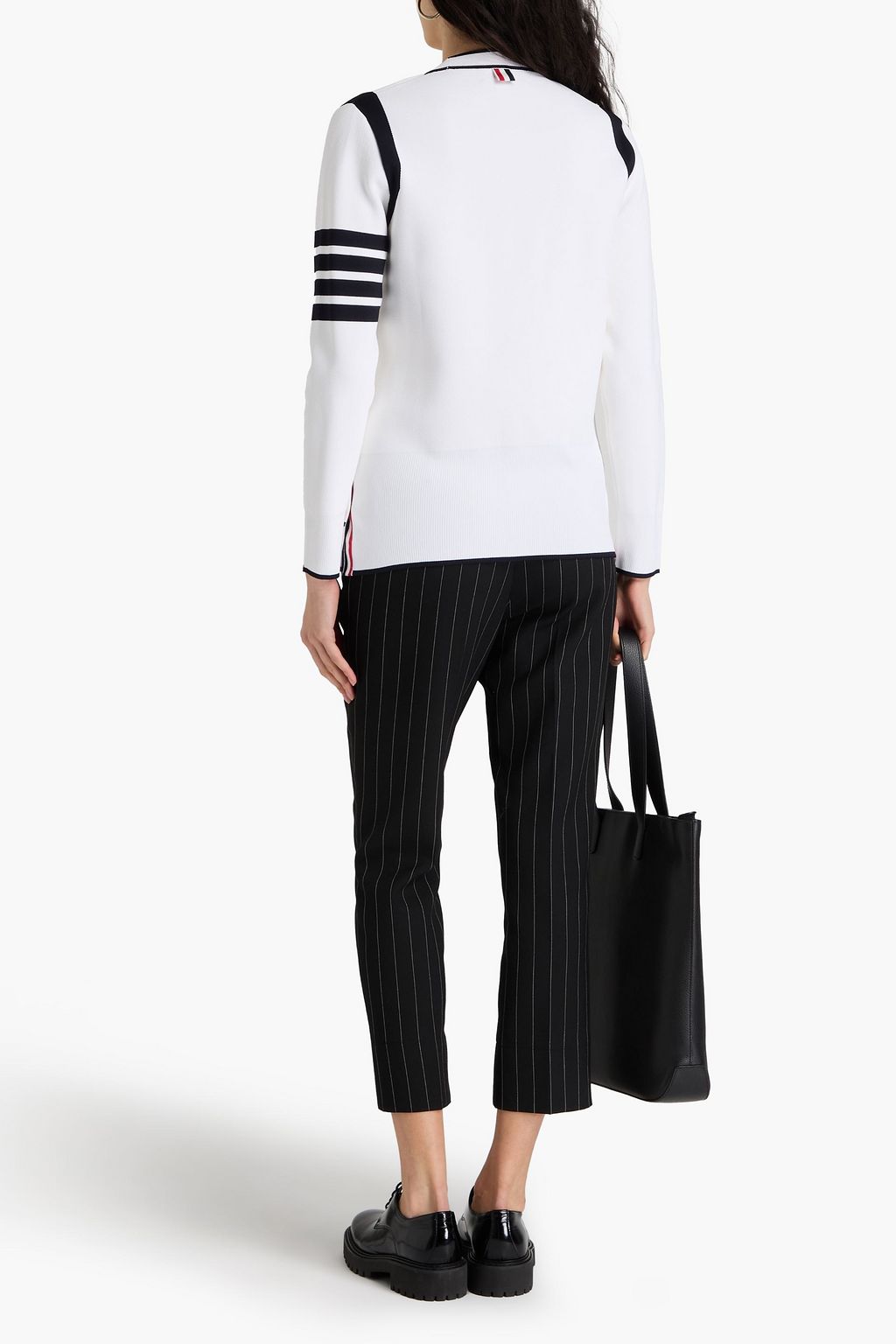 THOM BROWNE Striped knitted cardigan