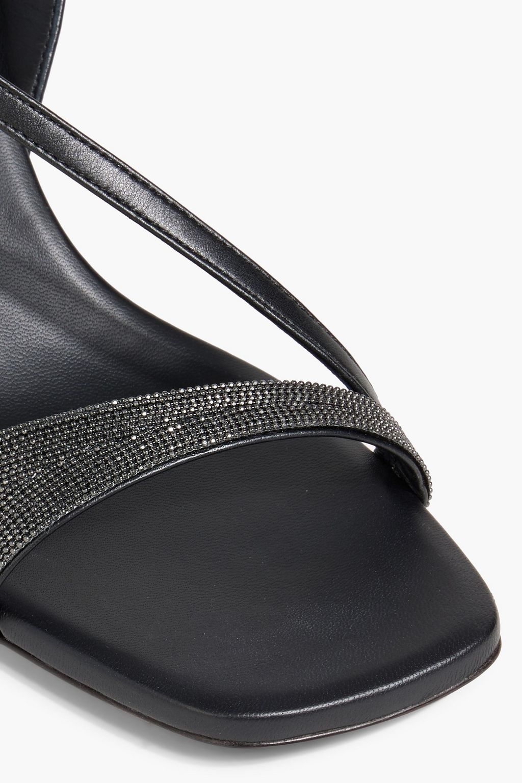 BRUNELLO CUCINELLI Bead-embellished leather slingback sandals