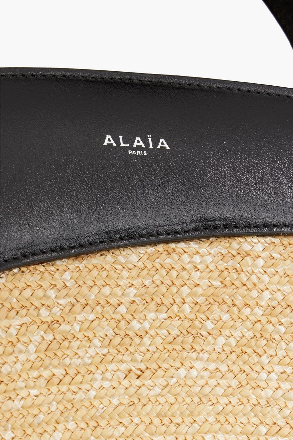 ALAÏA Khaima large leather-trimmed straw tote